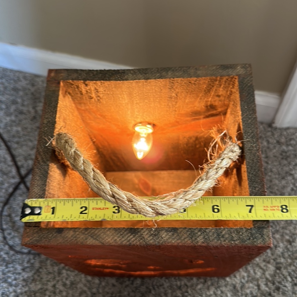 Wooden Pumpkin Light Up Box - Picture 3 of 7